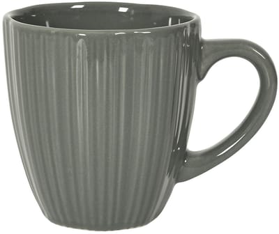 Home Deco Factory koffiemok / thee beker - donkergrijs - 33 cl - keramiek - vaatwasser bestendig - servies - bekers