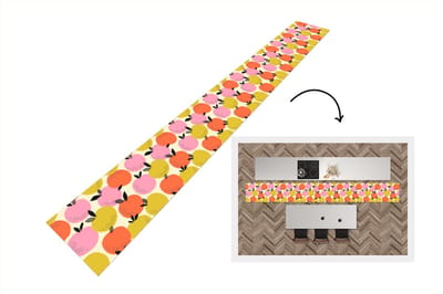 Keukenloper - Keukenmat - Sinaasappel - Zomer - Patronen - 400x50 cm - Keuken vloerkleed