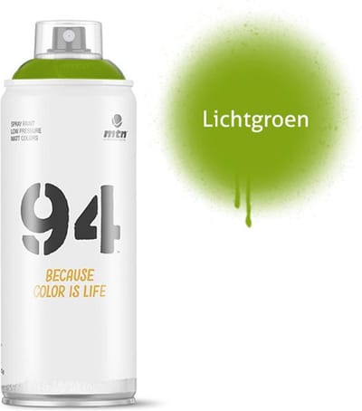 MTN94 Lichtgroene spuitverf - 400ml lage druk en matte afwerking