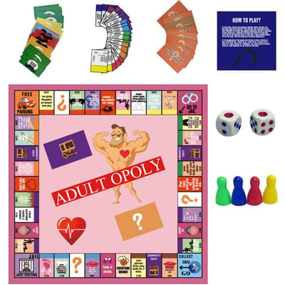 Jeu de société Adultopoly Couple Opoly Cartes de divertissement Jeux Couples Extérieur Portable rose