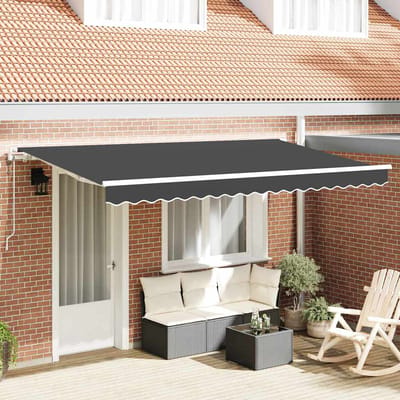vidaXL - Uitschuifbare - luifel - Antraciet - 350 - x - 200 - cm - Stof