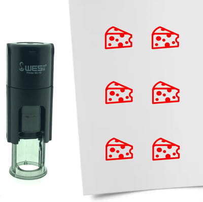 CombiCraft Stempel Kaas 10mm rond - Rode inkt