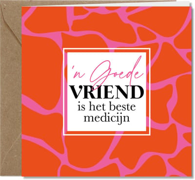 Tallies Cards wenskaarten - Goede VRIEND Beterschap Sterkte - collectie WILDcards - 4 kaarten met envelop - duurzaam