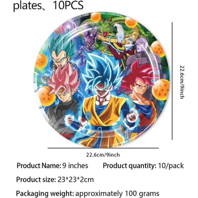 Dragon Ball Gelukkige Verjaardag Decoratieset Tafelkleed Bord Servet Beker Taartdecor Feestmuts Babyborrel Dragon Ball Feestartikelen