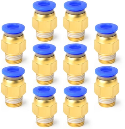 Dailygoods- Fittingen 10 Stuks - 10mm Buis OD - 1/4 BSP Mannelijke - Push-to-Connect - Duurzaam - Betrouwbaar Materiaal - Pneumatische Fittingen