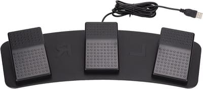 Programmeerbare USB Triple Footswitch Pedal voor PC, Ergonomisch Multifunctioneel Voetpedaal voor Muziek en Gaming