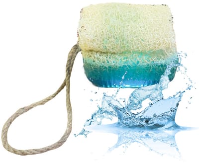 De Vitamineshop - Zeep - Natuurlijke Ocean Zeep Blok met Luffa & Koord – 100% Natuurlijke & Handgemaakte Loofah Scrubzeep - Handzeep - Douchezeep - Zeep - Cadeau - 175 gr