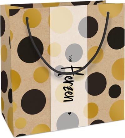 Tasje 20x21x8cm, Fantasie Kraftp. Bubbles met Pergastr.