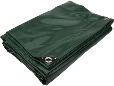 4x8 Afdekzeil PVC 650gr - Pijnboomgroen 6028 - zeilringen iedere 50cm