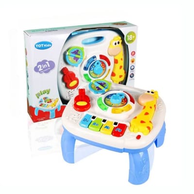 Playos® - Activiteitentafel - 3 in 1 - Wit / Blauw - 25 x 23 cm - Activiteitenbord - Manipuliation Board - Sensorisch Speelgoed