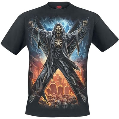Spiral T-shirt - Crossed Over T-Shirt - S tot XXL - voor Mannen - zwart