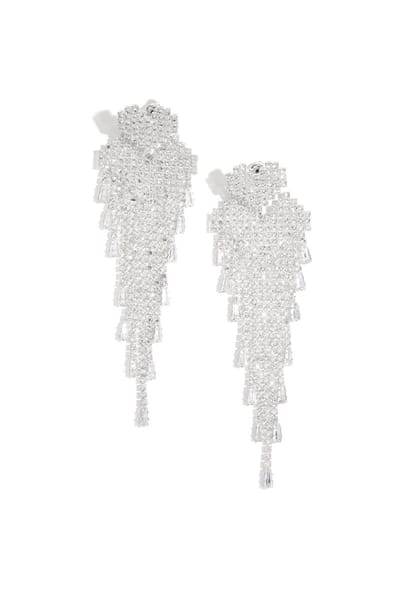Luxe Zilveren Chandelier Oorbellen – Lange Strass Statement Earrings- kerst- feestdagen