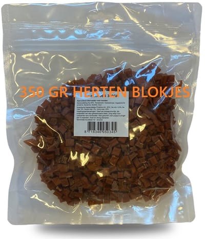 Herten dobbelstenen 350 gr aanvullend diervoer of snack voor honden - vanaf 4 maanden