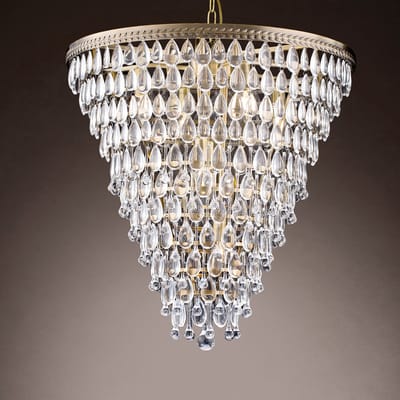 Baroque - Kroonluchter - Kroonluchter Kensington 65 cm - Zilver - IJzer & Glas - 65x61x61 - Iron+glass