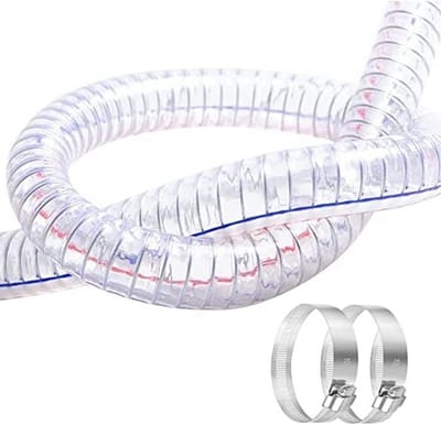 Vacuümslang 1-1/2" ID x 1-3/4" OD - 3FT Staaldraad PVC Afvoerslang met RVS Klemmen