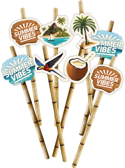 Hawaii Papieren Rietjes - Summer Vibes - 8 stuks