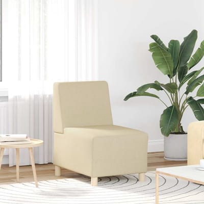 vidaXL Modulaire bank zonder armleuningen crème 55 cm stof