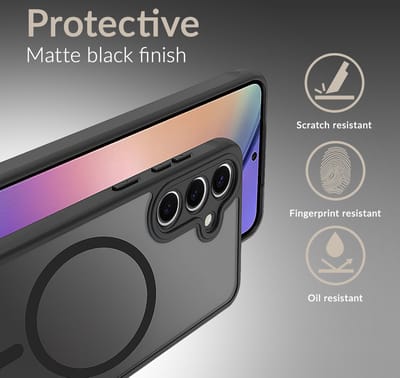 Mobilize Hoesje geschikt voor Samsung Galaxy S24 FE MagSafe Telefoonhoesje Hardcase | Mobilize Hybrid Backcover Shockproof | Geschikt voor MagSafe | Geschikt voor Draadloos Opladen met Magnetische Ring | Geschikt voor MagSafe Case - Zwart