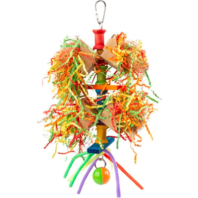Duvoplus - Speelgoed Voor Dieren - Vogel - Kleurrijke Houten Shredder Met Snippers 33x17,2x4,5cm Meerkleurig - 1st
