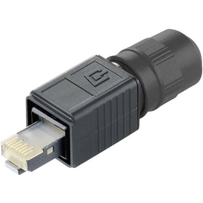 Telegärtner 100007463 RJ45-stekkerset variant 4 Stekker, recht Aantal polen: 8P8C Zwart 1 stuk(s)