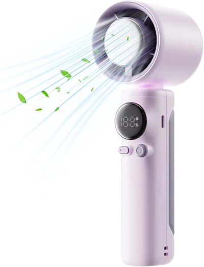 Handventilator – Draagbare ventilator geschikt voor reizen, krachtige koeler geschikt voor buiten, zomer, vakantie, strand, reizen