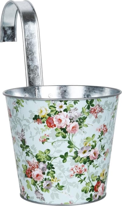 Esschert Design Bloempot Roos Met Haak 15,9 X 14,2 cm Staal Lichtblauw