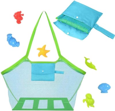 Grote en duurzame strandtas voor kinderen, ideaal voor speelgoed, zwemmen, zand en wateractiviteiten