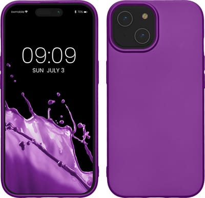 kwmobile telefoonhoesje geschikt voor Apple iPhone 15 - Hoesje voor smartphone - Back cover in metallic paars
