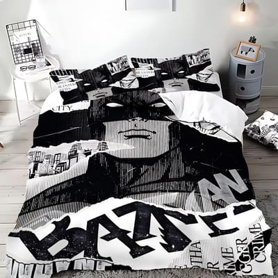 Dekbedovertrek Cartoon B-Batmans Kussensloop Beddengoed Set Volwassen Jongen Meisje Slaapkamer Decoratie Kinder Cadeau Enkel Dubbel Groot Formaat EU Double(200*200cm)3pcs