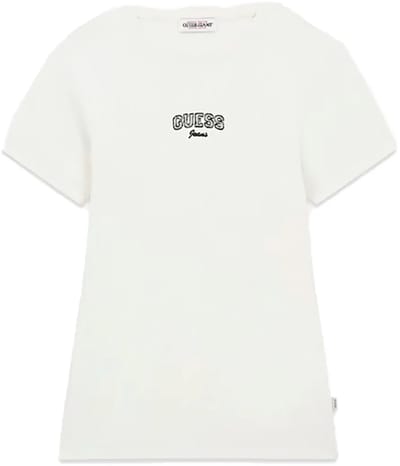 T-shirt met korte mouwen met geborduurd logo voor dames Guess