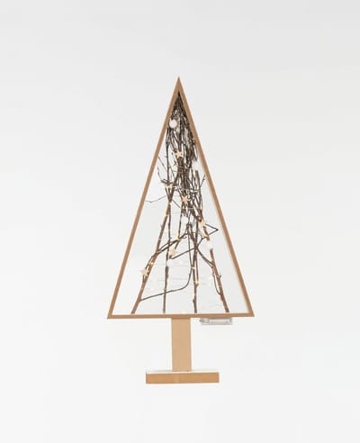JJA - Lichtgevende houten kerstboom 72 x 35 cm met 30 leds
