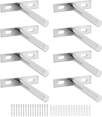 8 Stuks Onzichtbare Plankbeugels 100mm Drijvende Plankbeugels met Schroeven en Ankers voor Wanddecoratie en Meubels