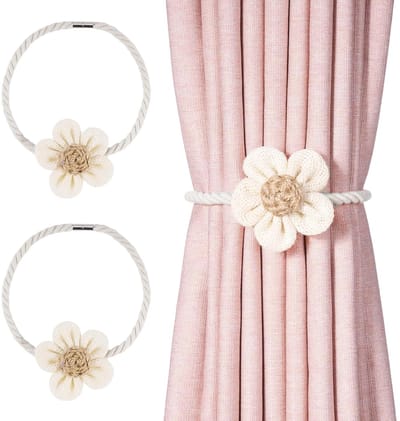 Magnetische Gordijnhouders - Elegante Boho Decoratie - 2 Stuks - Beige