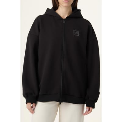 FILA Pagano Oversized Zip Hoodie Black Size: S | Light Jackets Outlet | Dames | Zwart
