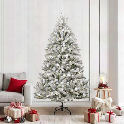 vidaXL - Kunstkerstboom - 210 - cm - 300 - LED's - Warmwit - PVC - en - Staal