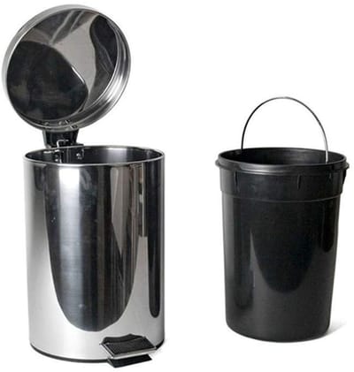 Pedaalemmer - Afvalbak - Keuken Afval - Met Binnenemmer - 21 x 24 cm - Zilver