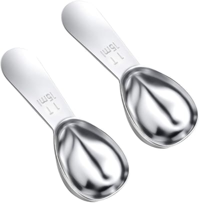 MTTproducts- Doseerlepel Set van 2 - Roestvrij Stalen Maatlepels - Koffielepel 15 ml - Theelepel - Precisiedoseerlepel - Vaatwasmachinebestendig - Maatlepel