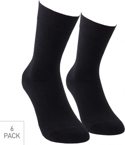 Bamboe Sokken 6-Pack - Zwart - maat 35-38 - Dunne Bamboe Sokken voor Frisse Droge Voeten - Dames / Heren Boru Bamboo