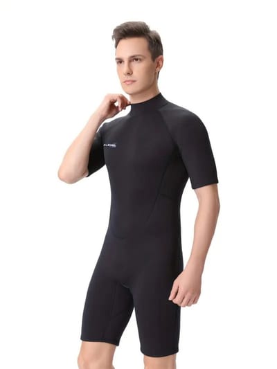 Livano Wetsuit Heren - Swimsuit - Shorty - Surfpak - Duikpak - Lange Mouw - Zwemsuit - Zwart - XS