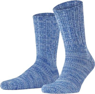 FALKE Brooklyn eenkleurig katoen sokken heren blauw - maat 39-42