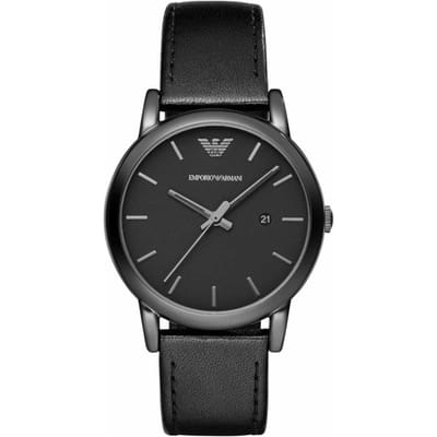 Emporio Armani AR1732 Luigi Classic Zwart Lederen Riem Herenhorloge
