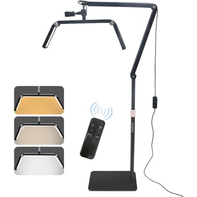 Andoer Lampe vidéo LED au sol HD-M18X 36 W Lampe de remplissage LED pliable Lampe de sol de beauté Lampe de lune 3200 K-5600 K B-EU