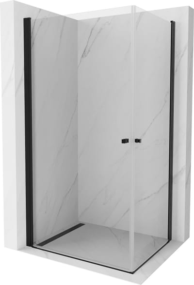 Mexen Pretoria Duo draaideur douchecabine 100 x 90 , transparant, zwart - 852-100-090-70-00-02