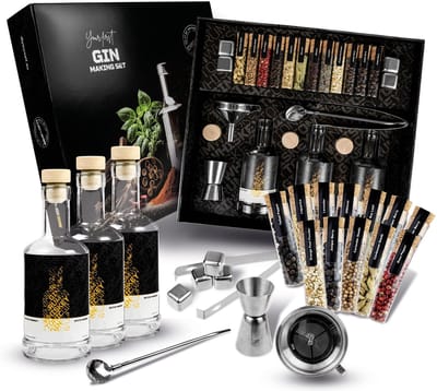 DIBYS - Cocktail set - DIY Kit - Kit voor het maken van Gin - incl. Kruiden - incl. Bartending accessoires - Gin set - Cadeau - Geschenkset