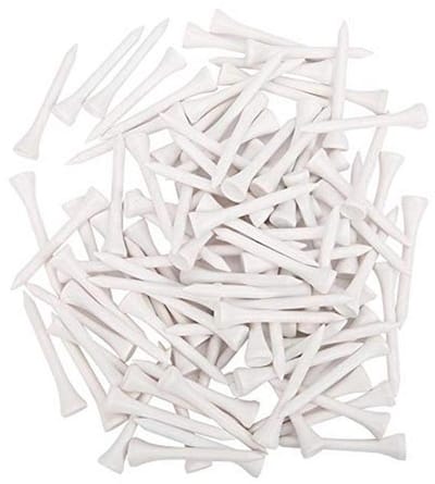 100 Stuks Houten Golf Tees Wit - 54mm Trainings Tees voor Golf