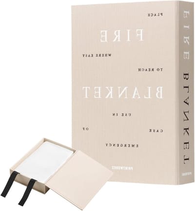 Brandblusser Deken - Nooddeken - Brandbestrijding - Stijlvolle opbergdoos - Twin/Full - Beige