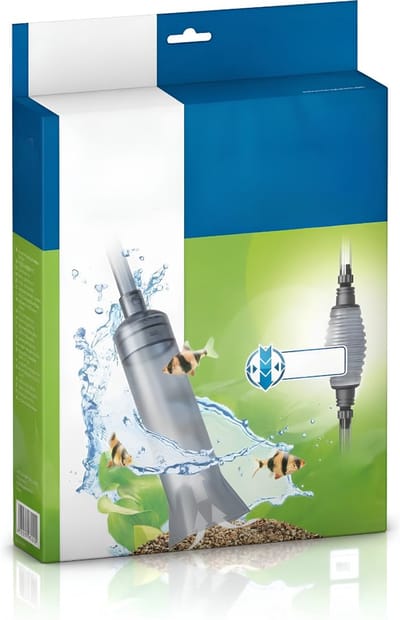 KAD® Aquarium Stofzuiger - Onder- en Filterreiniger - Bodemreiniger Aquarium - Gravel Cleaner - Grijs - 6cm x 25cm x 35cm