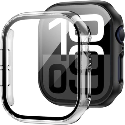 Tech-Protect Defense360 Tempered Glass Case for Apple Watch 10 (46 mm) - Clear