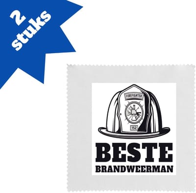 Akyol - beste brandweerman brillendoekjes - Beste brandweerman - collega - cadeau - 17,8 bij 17,8 cm - 2 stuks