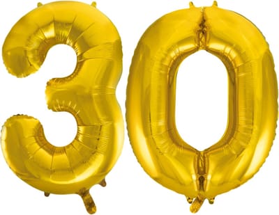 Folieballon 30 jaar Goud 66cm